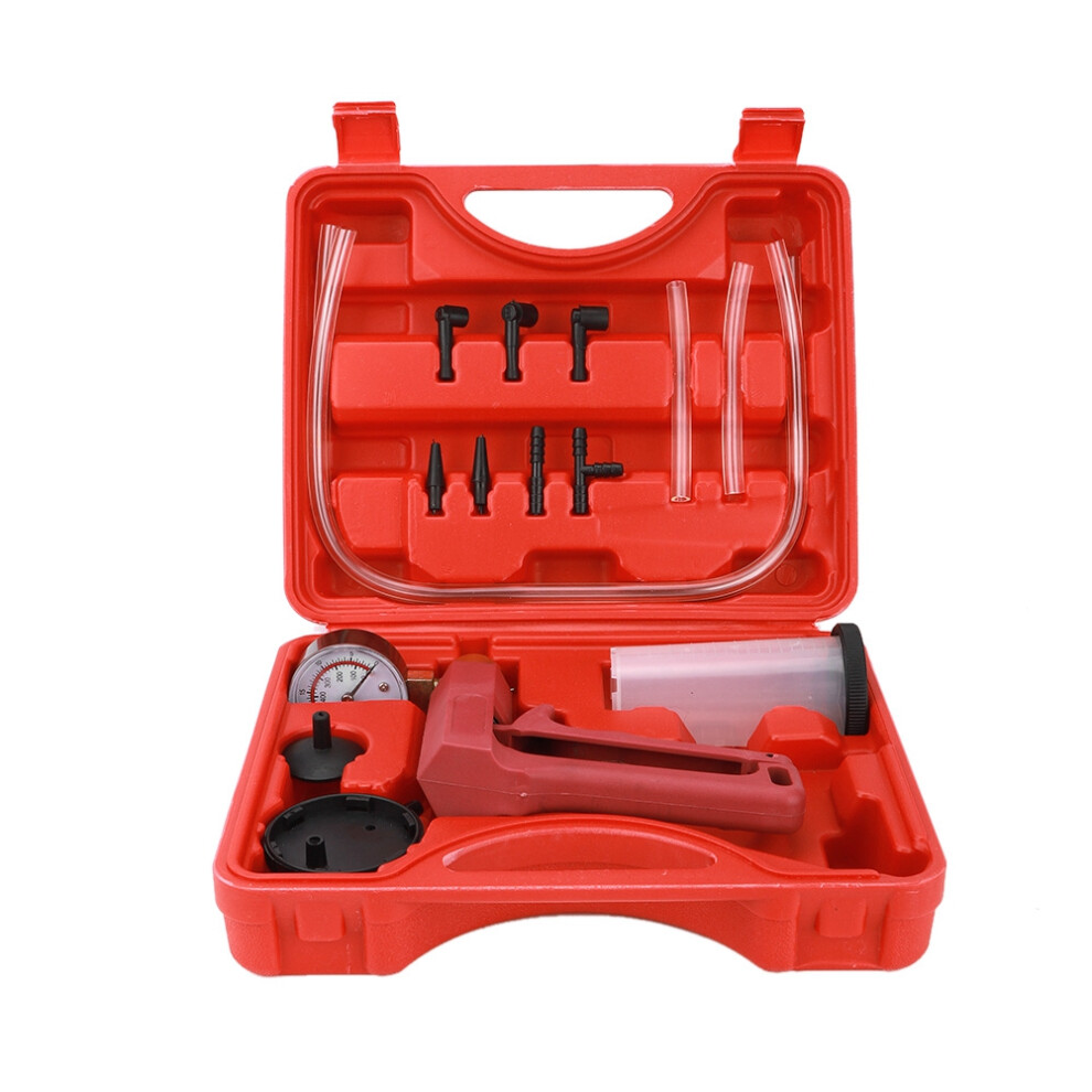 Automotive Diagnostics Tool With Hand Vacuum Pump For Brake Bleeding And Fluid Testing, Multifunction System Tester Kit Including Gauge And Storage 9138057099294