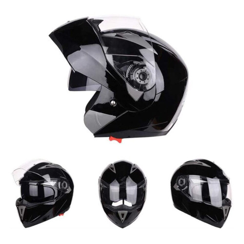 Ventilation System Motorcycle Helmet, Modular Flip-Up Function Lightweight Design Dual Visor System DOT Approved Removable And Washable Interior Anti
