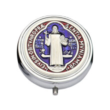 Boîte de rangement en métal avec miroir intégré, étui-SBD Bleu 6