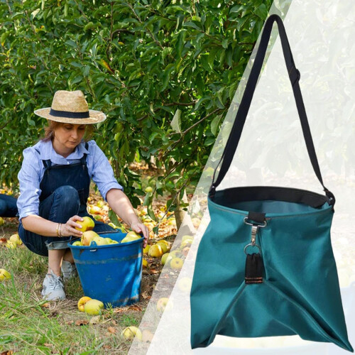 Harvesting Apron with Extra Large Pockets, Quick Release Bottom and Adjustable Strap for Fruit, Vegetable and Berry Picking 1