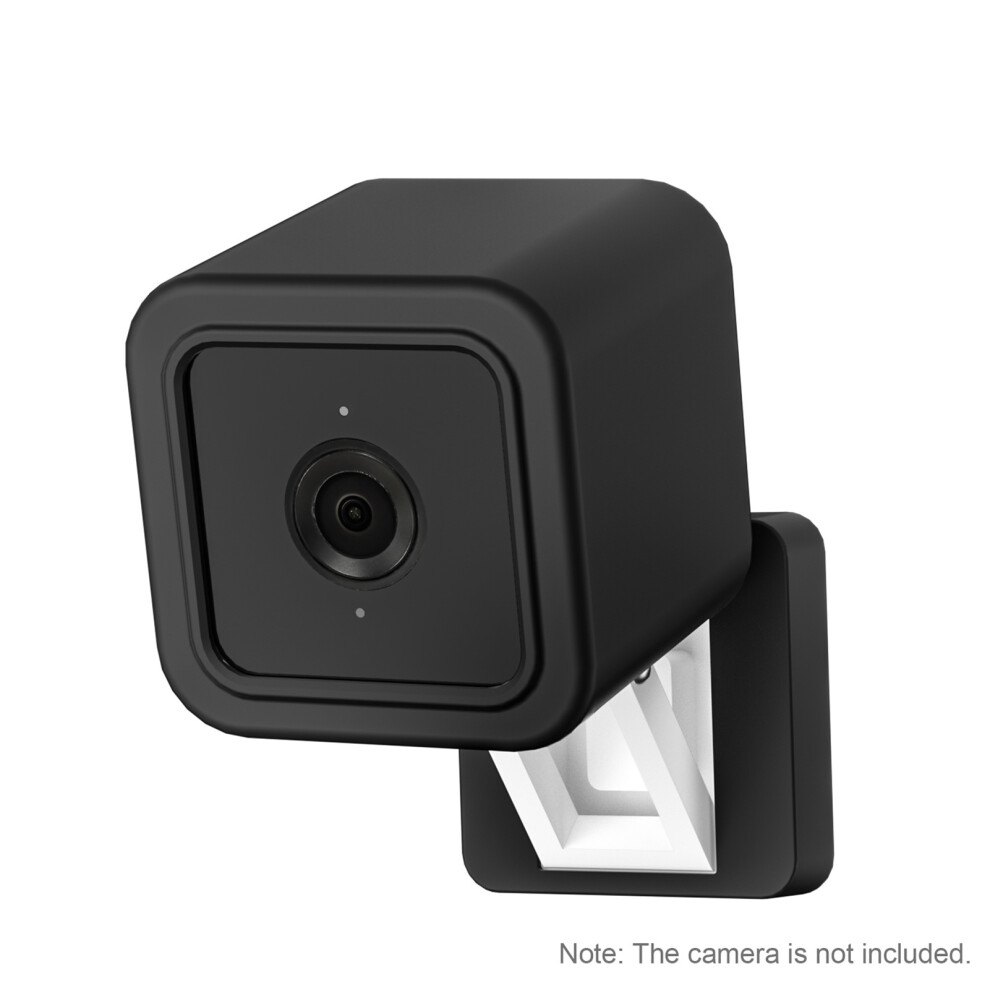 Silicone Wall Mount Bracket For Wyze Cam V3 With Protective Cover 2 Pack Black 8101378019174