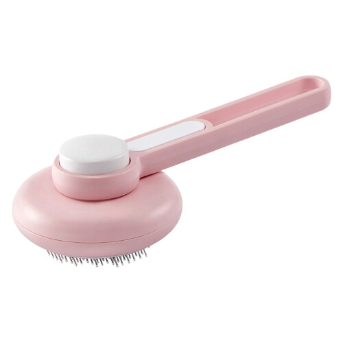 ABS Pet Deshedding Comb Gentle Massage Tool For Reducing-Pink