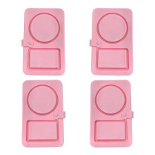 Space Saving Silicone Food Container Foldable Design Duals-Pink