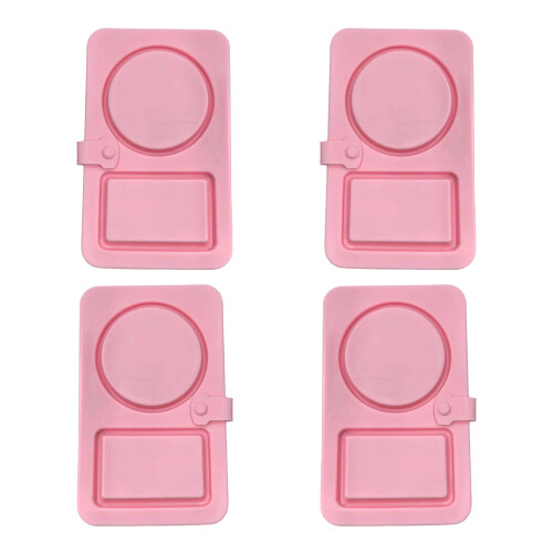 Space Saving Silicone Food Container Foldable Design Duals-Pink