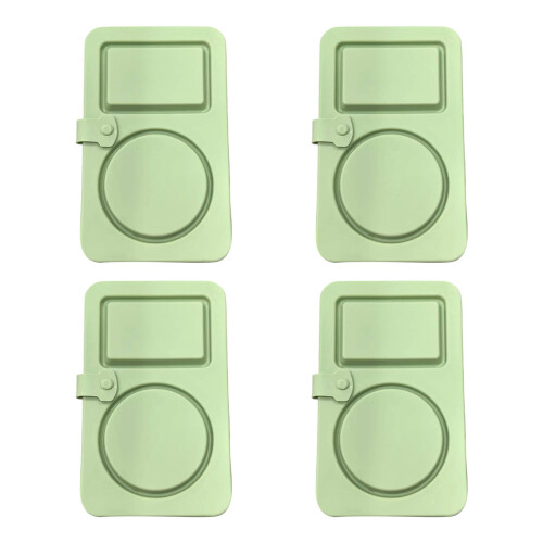 Foldable Portable Silicone Duals Chamber Container with 2-Green