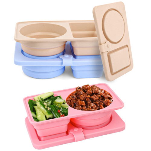 Sealable Foldable Silicone Condiment Container with Secure-Blue 2