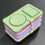 Foldable Portable Silicone Duals Chamber Container with 2-Green 6
