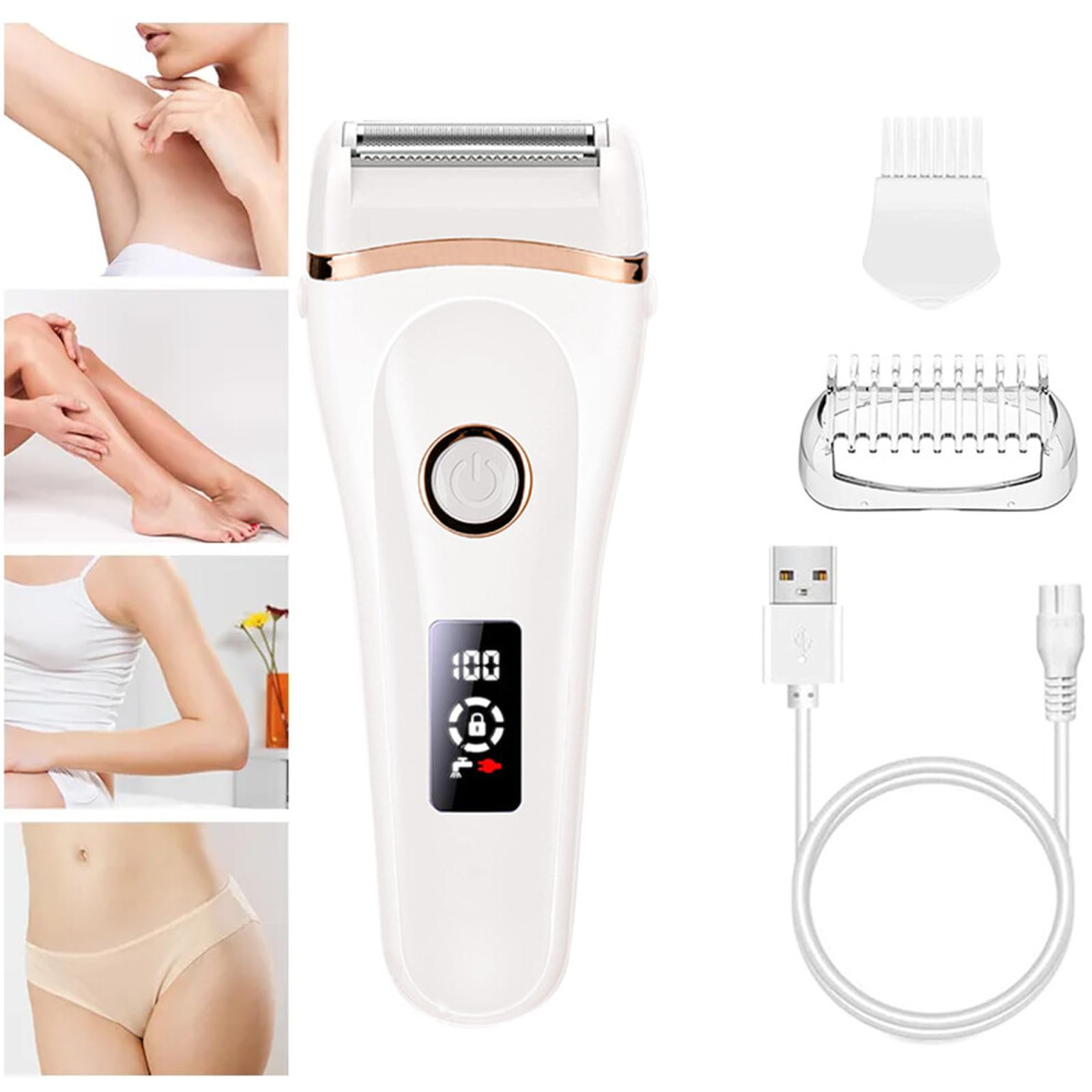 Intimate Shaver for Women, Women's Shaver Electric, USB Rechargeable Razor Wet Dry Use Trimmer for Arms, Legs, Intimate Area, Armpit
