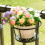 Multifunctional Iron Plant Shelf Balcony Gardening-White 7