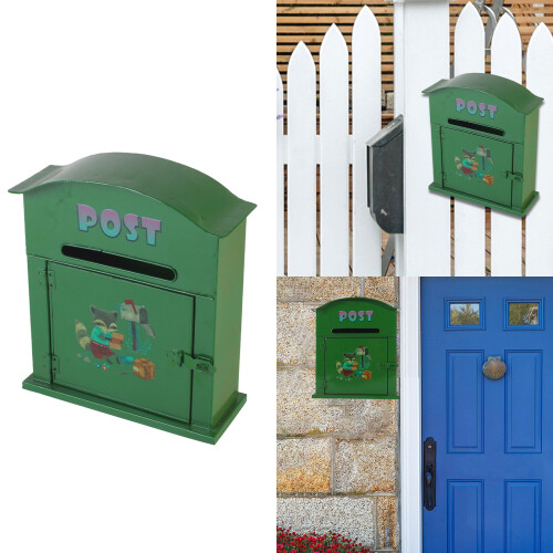 Foxes Shape Iron Mailbox Rustproof Wall Mounted For Outdoor 1
