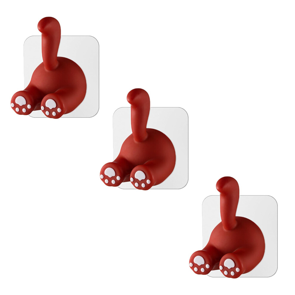 Pack Of 3 Decorative Cartoon Adhesive Hooks For Wall, Razor Toothbrush Plug, Shaver Holder, Waterproof For Bathroom 9412369910219