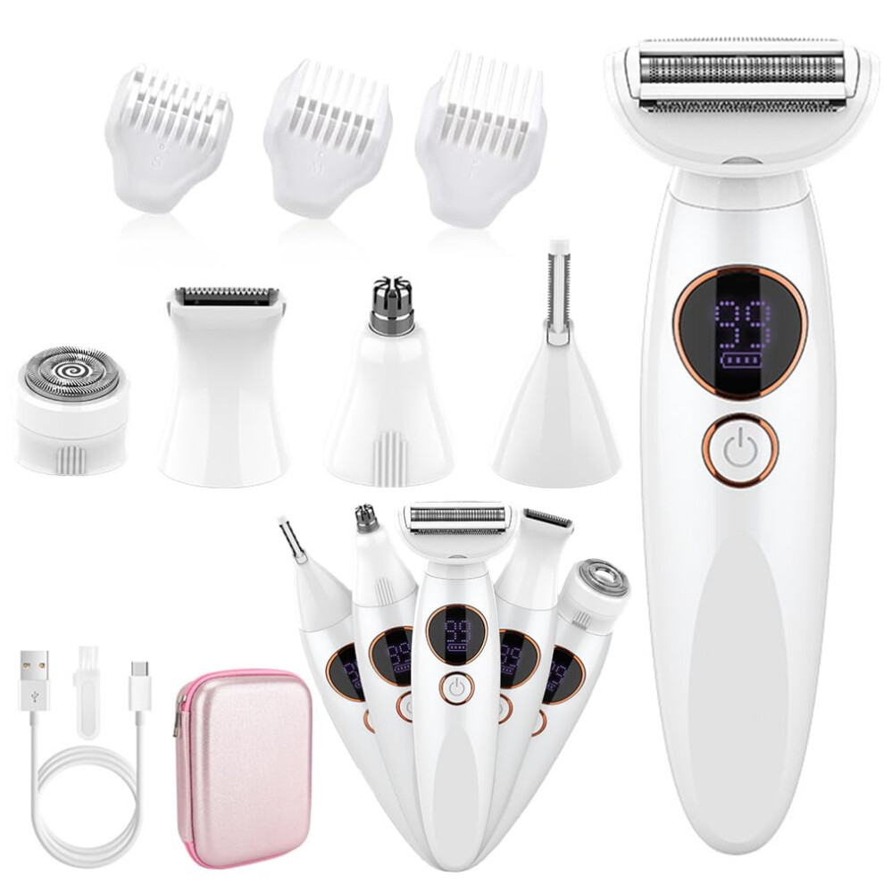 5in1 Intimate Razor for Women, Rechargeable USB Shaver, Painless Body Trimmer