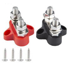 M8 Terminal Stud Blocks Pack Of 2, Battery Distribution Connection Bolts, M8 Double Bolts, Automobile Accessories
