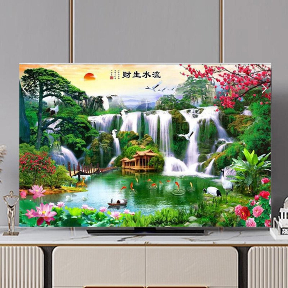 Chinese Style Landscape Tv Dust Cover 65In, Universal Stretch Screen Protector 3280 Inch 9347817844023