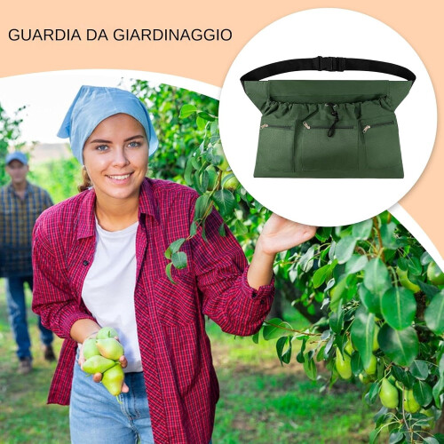 Work Apron Greembiule Gardening Harvesting Cape Drawstring Bag Kitchen Barbecue Apron Fruit Storage 1