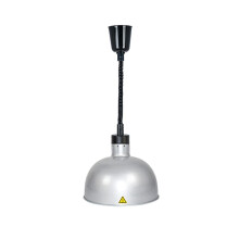 Food Heat Lamp 300W Adjustable Hanging Buffet Heater, Even Heat Dissipation, 60-180Cm Cable Length, Silver