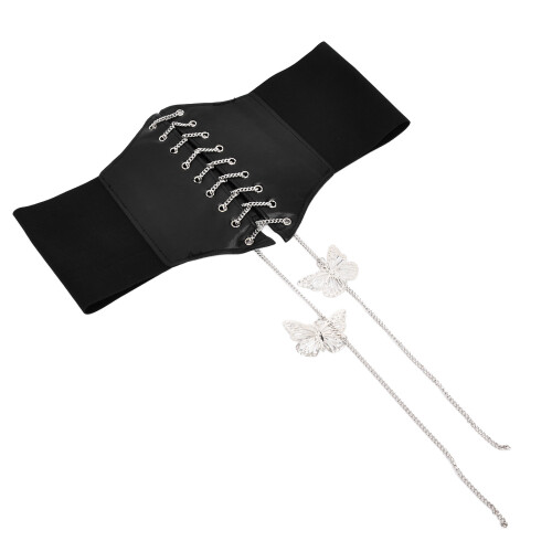 Schwarzer Korsettgürtel, einzigartiges Design, 2