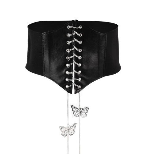 Schwarzer Korsettgürtel, einzigartiges Design, 1