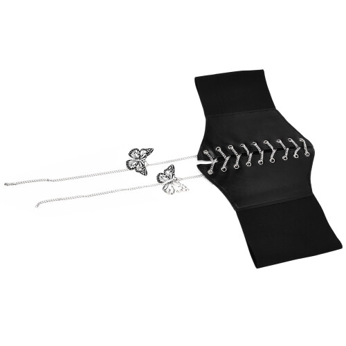 Schwarzer Korsettgürtel, einzigartiges Design,