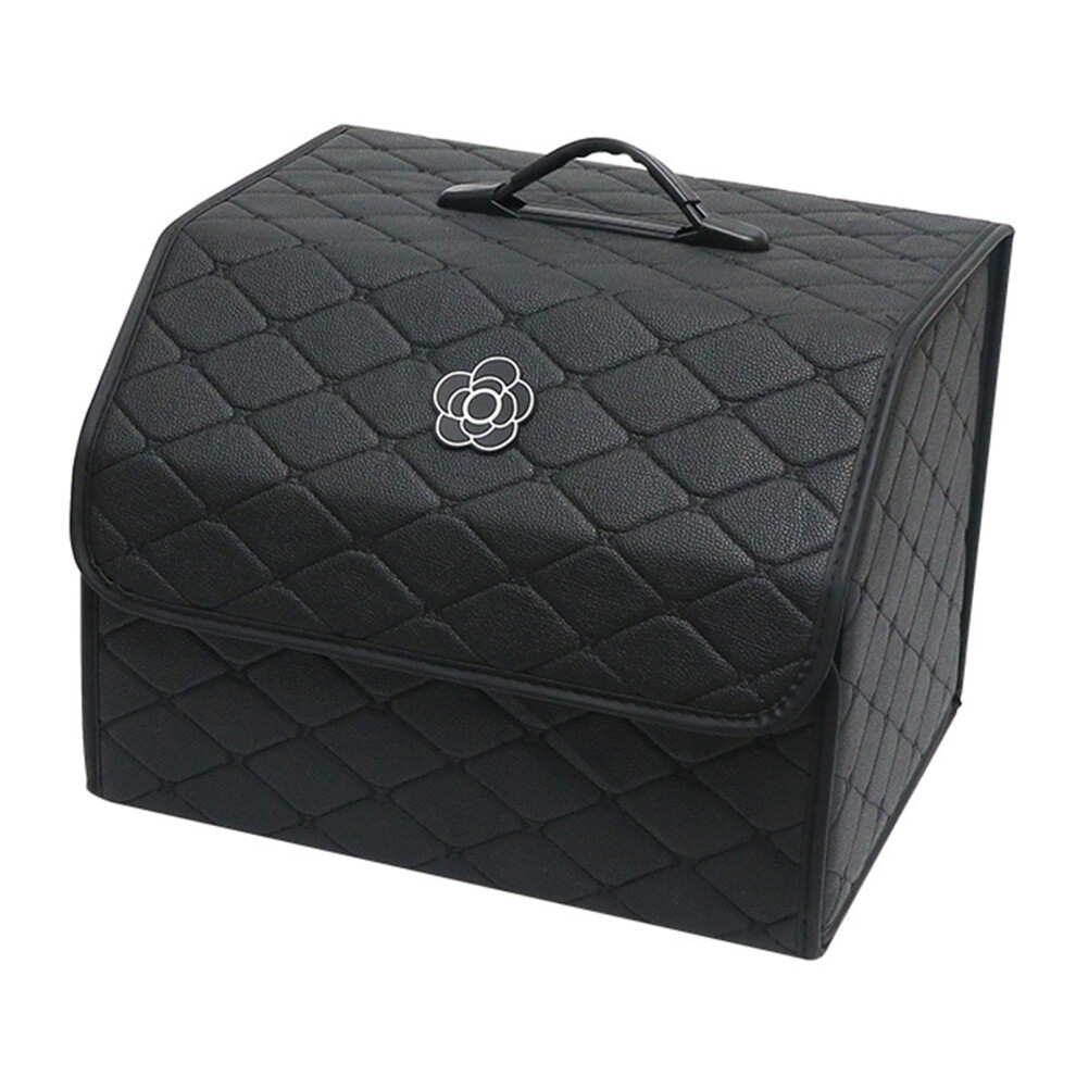 Waterproof Car Trunk Organizer Lid Large Capacity Pu Leather Foldable Portable Cargo Bin Detachable Multifunctional Reinforced Construction Suv Sedan 9190834220741