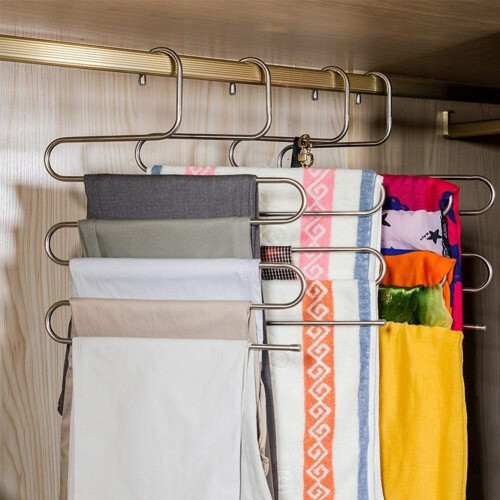 Space-Saving Closet Storage Solution, Trousers Organizer With Smooth Surface For Easy Handling, Non-Slip Design Ensures Security, Rust Resistance For 1