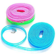 Clotheslines For Home And Outdoors, Windproof Portable Lariat With Hook For Easy Connection, Sturdy And Durable High-quality Nylon Clothes Drying Rope