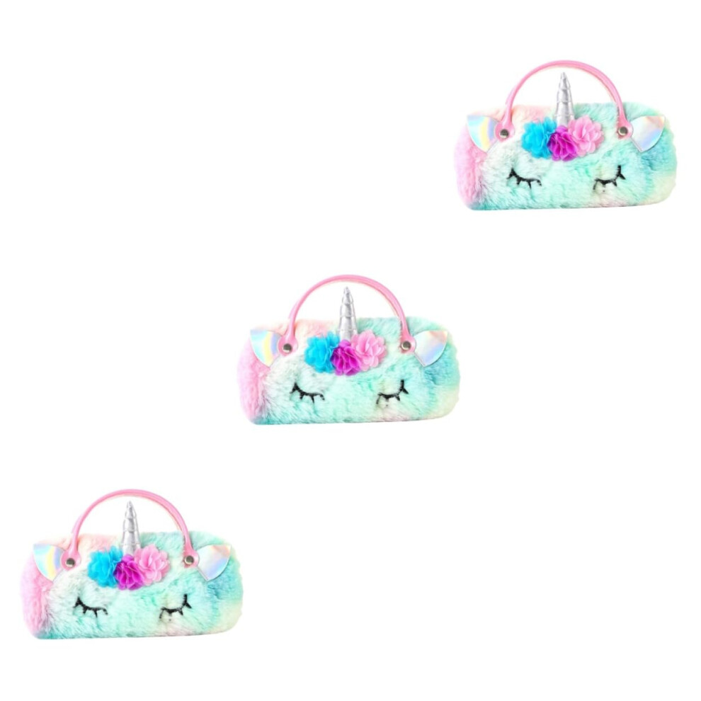 Pack of 4 Glasses Bag Organizer Plush Case for Children Sunglasses 18x8.5CMx3pcs