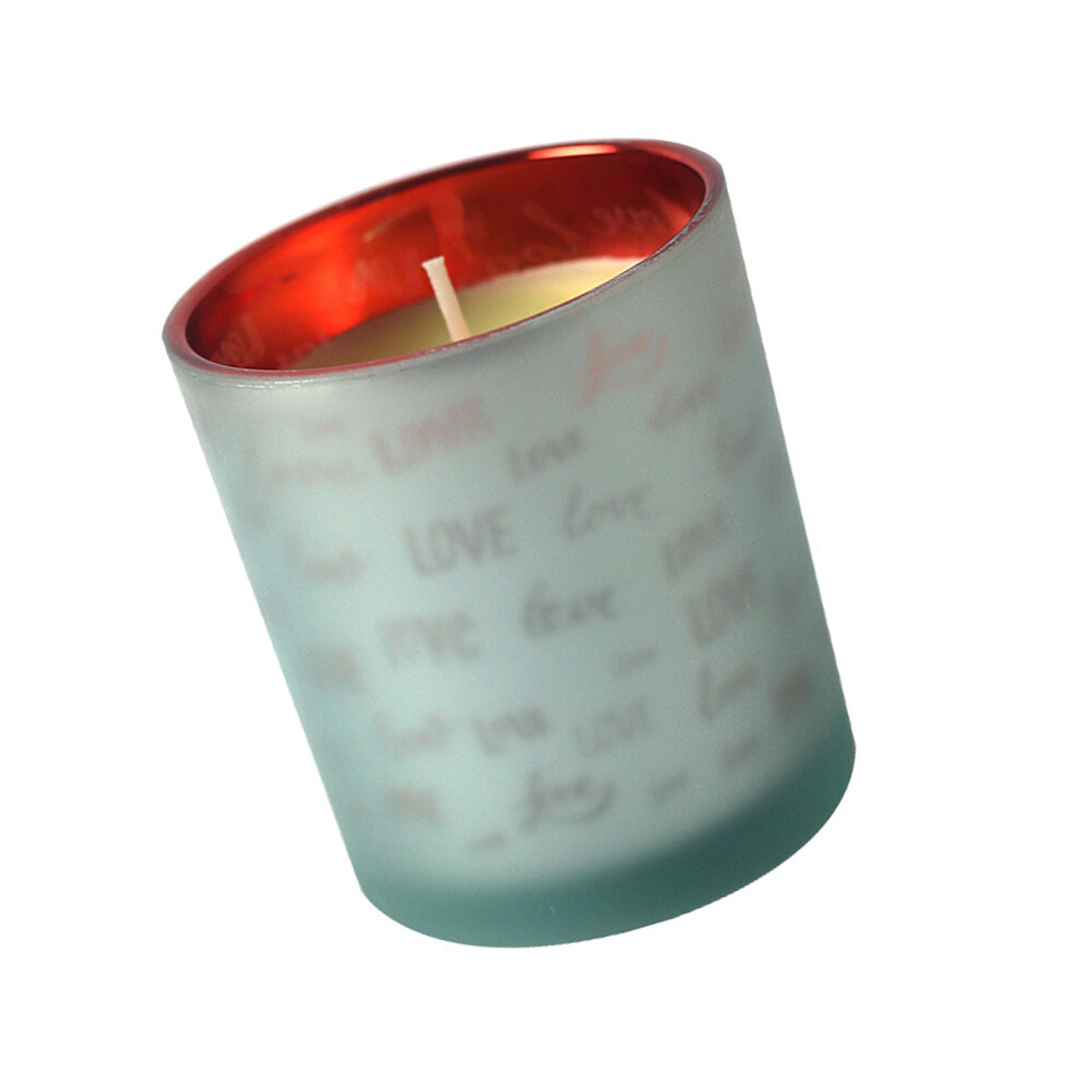 Love Heart Red Glass Jar Aromatherapies Wax Blend Candle-letter