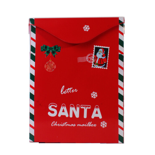 Artistic Casting Iron Hanging Post Box Holiday Themed Mail-Red