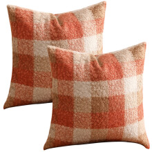Autumn Throw Pillow Covers for Seasonal Styling, Hidden Zipper Thick Fabric Decorative Cushions with Rustic Boucle Texture, Farmhouse Design Living Ro