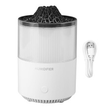 Ultraschall-Kaltnebel-Diffusor mit Flammenlichteffekt, Vulkan-Design, Luftbefeuchter mit 2 Modi, leiser Betrieb, dekoratives Design, ideal als