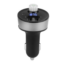 Bluetooth FM-Transmitter Freisprecheinrichtung fürs Auto, kabelloses Musikstreaming mit digitalem LCD-Display, zwei USB-Ladeanschlüssen und