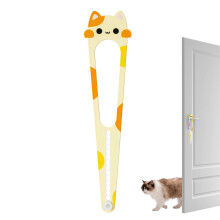 Cat door latch with dog protection door stopper for interior doors pinch guard without drilling, adjustable cat for apartment rooms