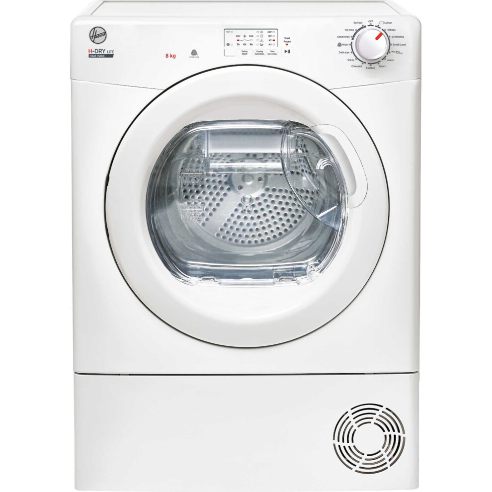 Hoover H-Dry 300 Hleh8a1le 8Kg A+ Heat Pump Freestanding Tumble Dryer With Water Container Inside Door White
