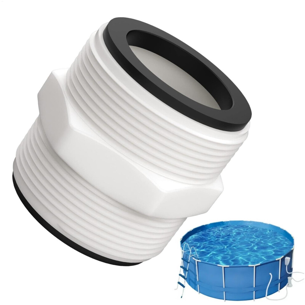Pool Hose Connector Adapter For Swimming Pool Skimmer, Leakproof 1.5 Inch Hose Extender With Gaskets 9412369002228