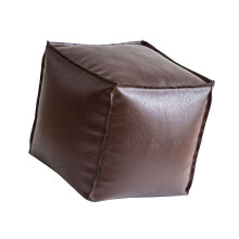 PU Leather Storage Pouf Ottoman Multipurpose Seat-Coffee brown