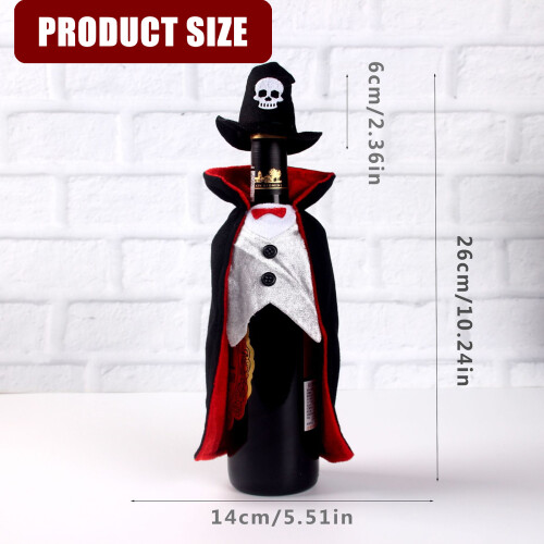 Reusable Halloween Fabric Bottle Wrap Decorative Cover For-Red 2