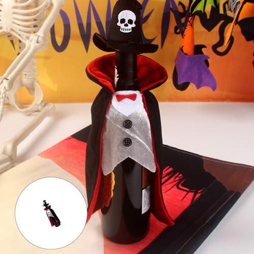 Reusable Halloween Fabric Bottle Wrap Decorative Cover For-Red 1
