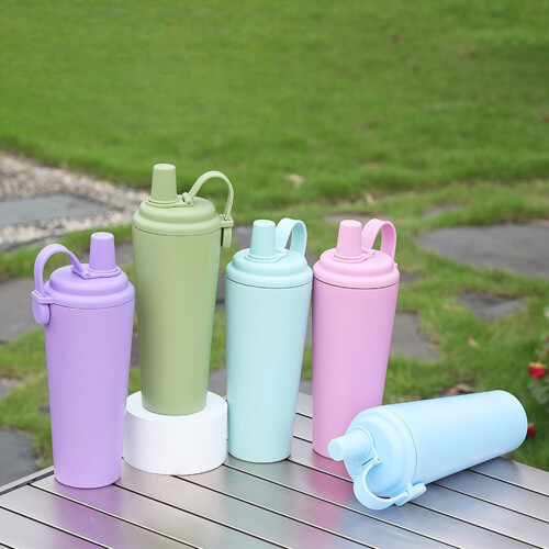 Ergonomic 710ml Nonrust Steel Thermal Bottle Magnetic-White 2
