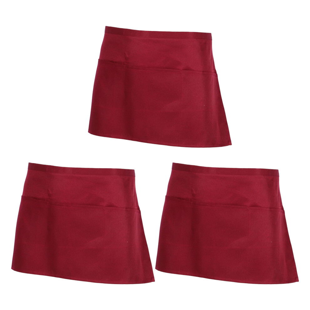 Multipurpose Waist Apron 3 Compartments Stain-Burgundy 7751000995768