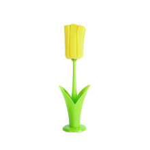 Efficient Flower Design Cup Brush with Brush Holders And-Yellow