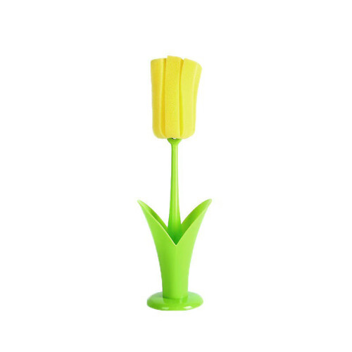 Efficient Flower Design Cup Brush with Brush Holders And-Yellow