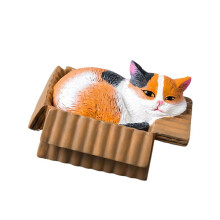 Handcrafted Resins Cats In Box Statue- 3