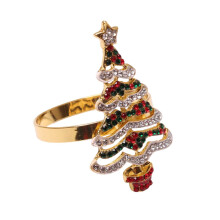 Tableware Metal Napkin Rings Christmas Tree Sparkling