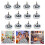 Set Of 12 Shimmering Silver Artificial Pumpkins Multipurpose 2