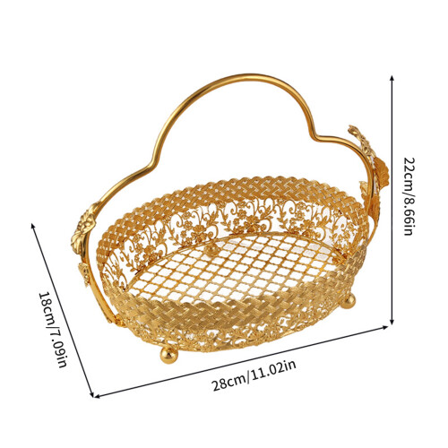 Creative Metal Wire Fruit Basket With Carved Detailing And 2