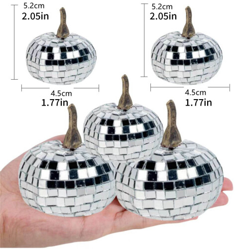 Set Of 12 Shimmering Silver Artificial Pumpkins Multipurpose 2