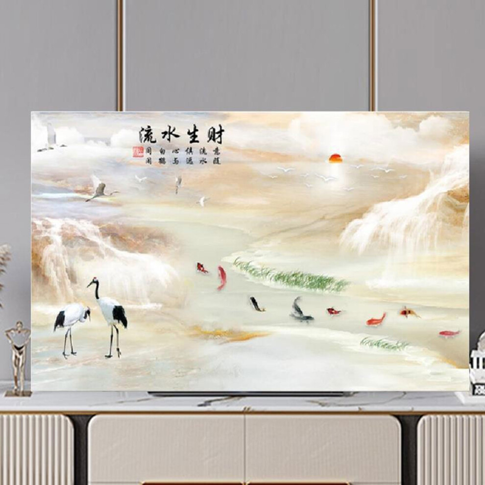 Tv Cover Landscape Painting Chinese Style Pattern 3280 Inch Universal Elastic Stretch Cover Color40 9426802247473