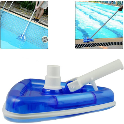Pool Cleaning Brush Vacuum Suction Head Transparent Triangular Shape Rotatable Hose Interface For Debris Removal 2