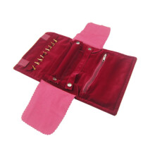 Jewelry storage bag roll organizer for necklaces earrings bracelets jewelry container travel jewelry organizer red